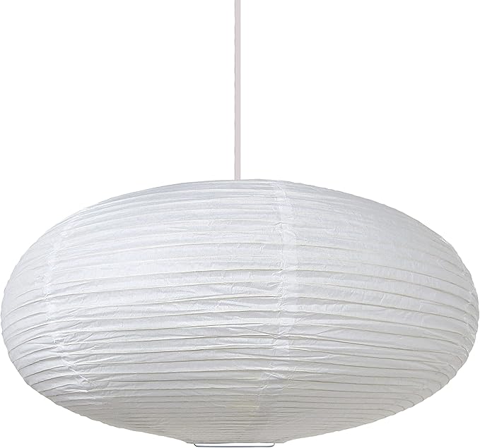 Loxton Lighting White Oval Ribbed Paper Lantern