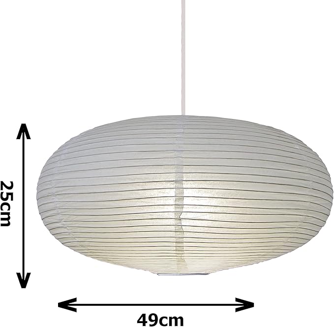 Loxton Lighting White Oval Ribbed Paper Lantern