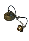 Antique Brass Pendant set for Tiffany Shades Ceiling Rose, 150cm Chain/Wire, Brass Bulb Holder Set