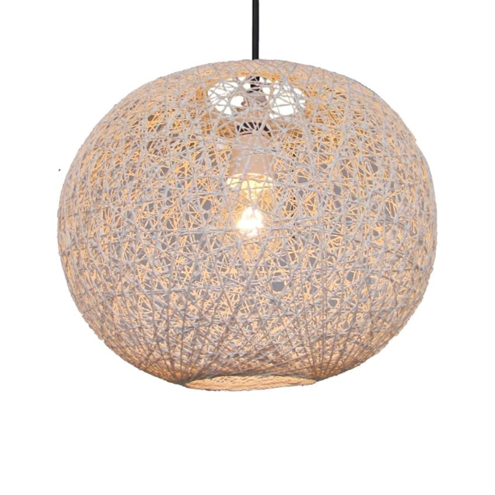 Rattan String Ball Pendant Lampshade - (White) Available in 10inch and 12inch