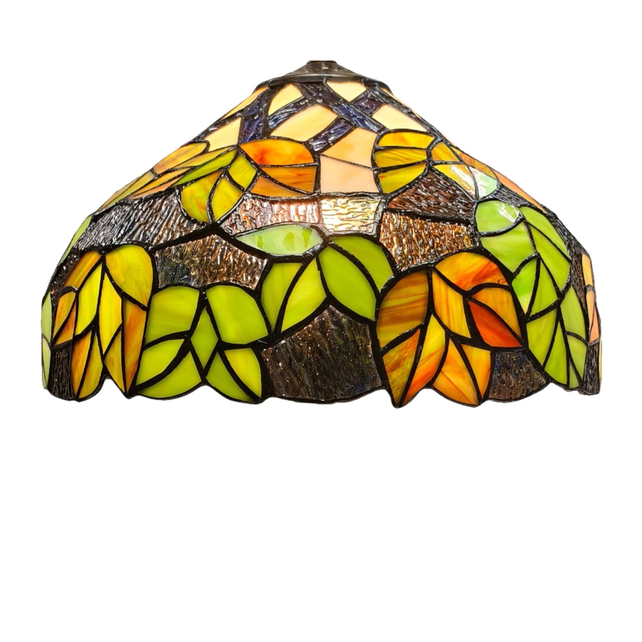 Green Mapleleaf Tiffany Shade 12inch Diameter (shade only)