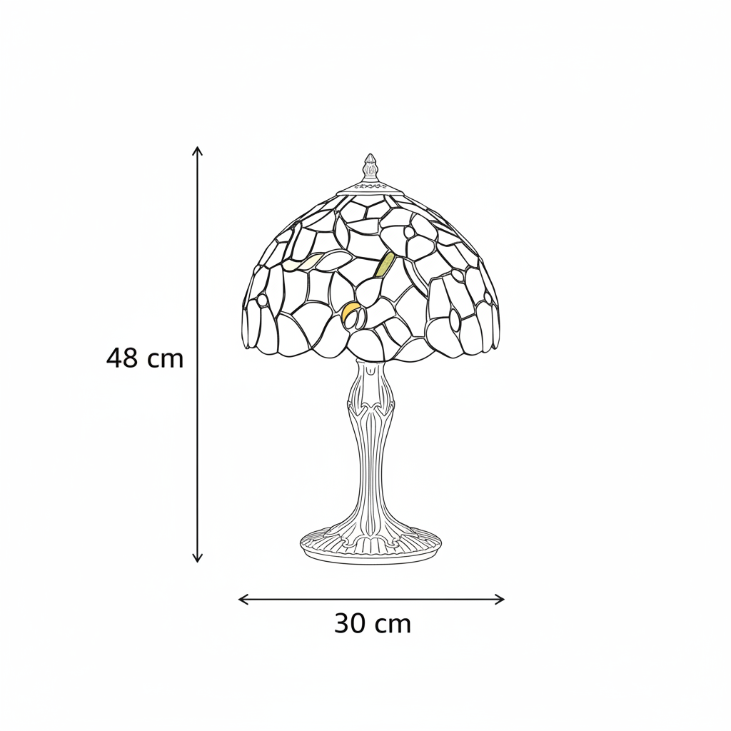 Spring Flower Stained Glass Tiffany Table Lamp for Living Room Bedrooms Hallway Tables - 12 Inch