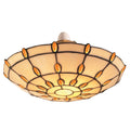 Jewel Tiffany Style Stained Glass Uplighter - EasyFit for Living Rooms, Bedrooms, and Hallways (Amber)