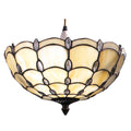 Stained Glass Clear Jewelled Uplighter 14 inch Diameter