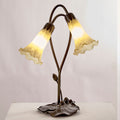 Loxton Lighting 2 Light Glass Harlequin Lily Table Lamp - White (L018B)