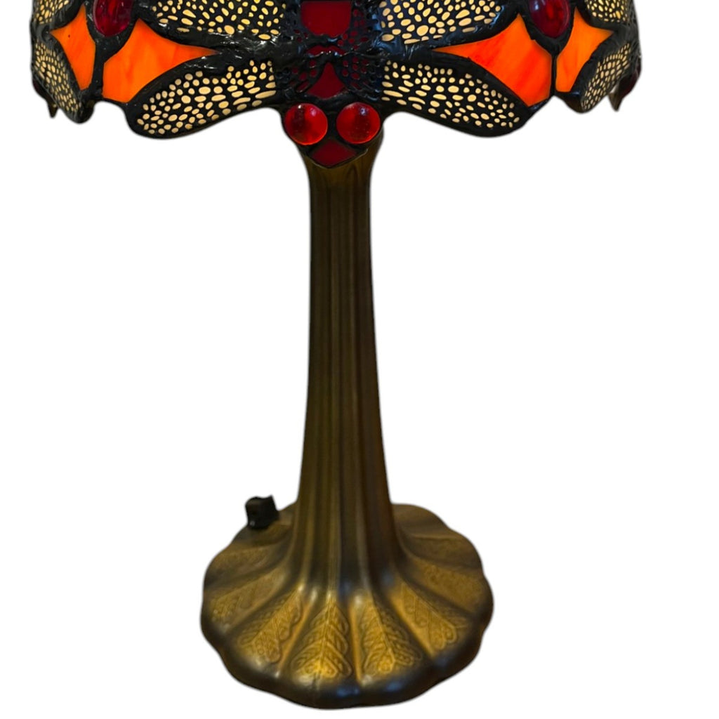 Vintage Style Table Lamp Base, 20W, 1.5m Cable, Bronze Antique Finish, Decorative Polyresin, Compatible with 20cm Diameter Tiffany Shade (L303S)
