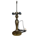 Large Table Lamp Base and Harp with UK Plug, Antique Brass Finish, Height 55cm, 40cm Dia Tiffany Shade Compatible, (L311L for 16' Shade)