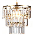 Easy Fit Antique Brass Crystal Effect Pendant Lamp Shade 23cm