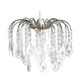 Easy Fit Chrome Crystal Effect Fountain Pendant Lampshade for Ceiling Light - 29cm Diameter