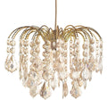 Large Easy Fit Gold Crystal Effect Fountain Pendant Lampshade for Ceiling Light