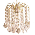 Easy Fit Gold Crystal Effect Fountain Pendant Lampshade for Ceiling Light - 23cm Diameter