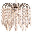 Easy Fit Chrome Crystal Effect Fountain Pendant Lampshade (3 Tier - 28cm Dia')
