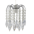 Easy Fit Chrome Crystal Effect Fountain Pendant Lampshade (2 Tier - 20cm Dia')
