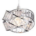 Modern EasyFit Polished Chrome & Clear Crystal Effect Jewel Intertwined Rings Design Ceiling Pendant Light Shade - Perfect for bedrooms, Living Rooms, hallways
