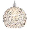 Globe Shaped Pendant Light Shade Clear Jewels with Silver Wire and Chrome Frame BC Shade Ring Ceiling Light for Bedrooms, Lounges, Halls, Kitchens