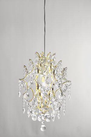 1 Light Glass Sphere Pendant in Gold