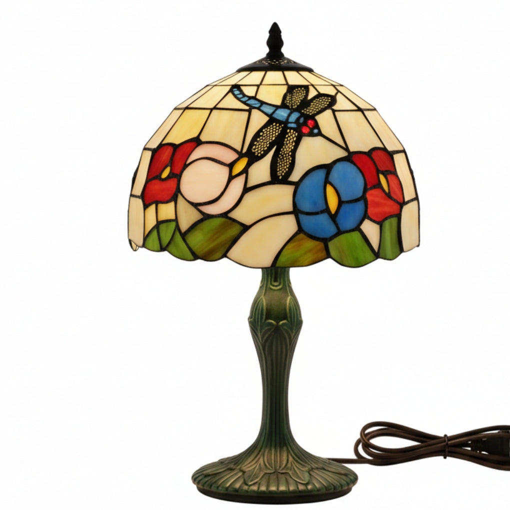 12inch Dragonfly Stained Glass Table Lamp for Bedroom, Living Room, Dining Room, Nursery, Office, Home Decor