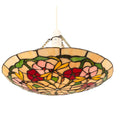 Stained Glass Tiffany Easy-Fit Floral Dragonfly Uplighter Pendant - Stained Glass (PM49UPL)
