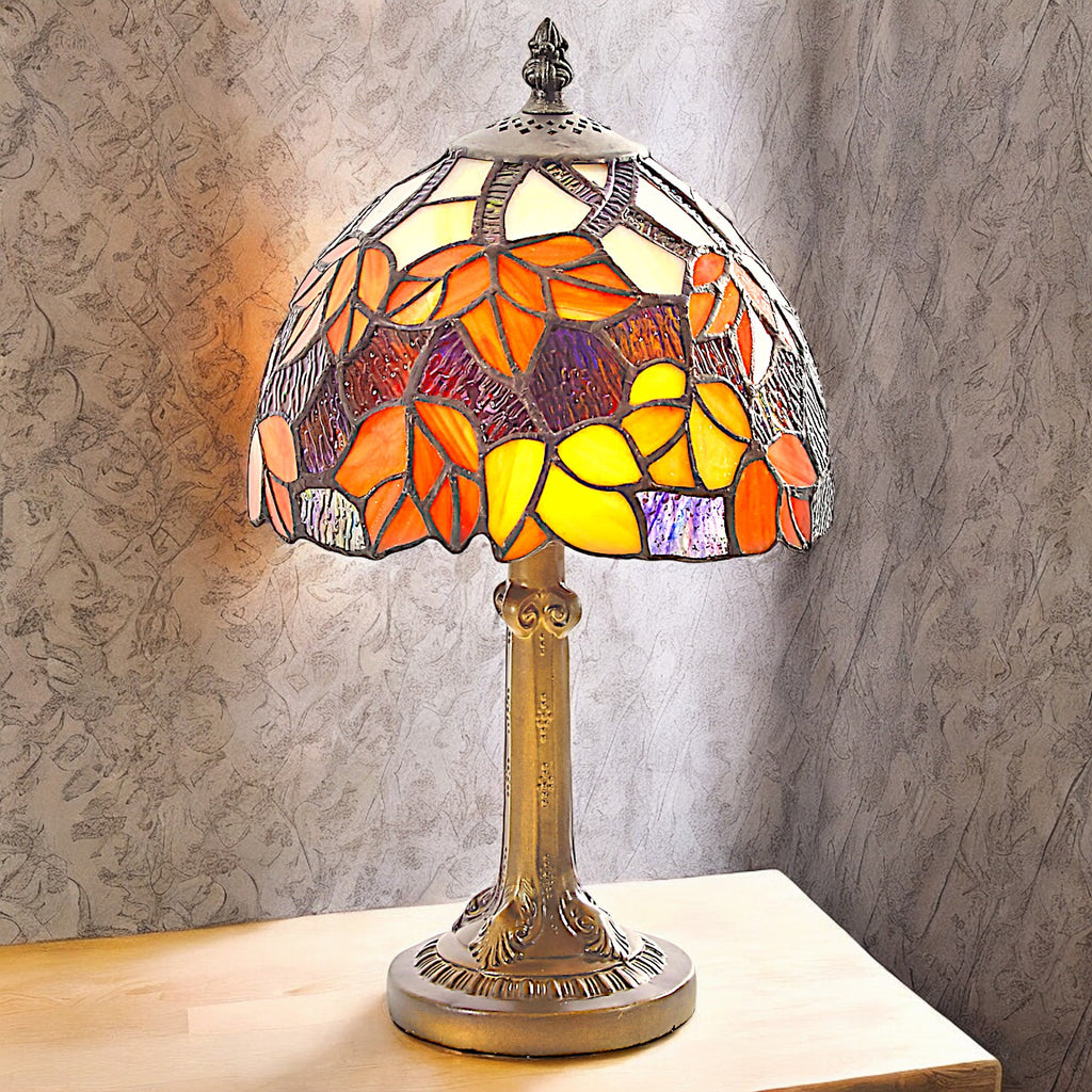 Maple Leaf Tiffany Glass & Antique Base