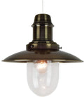 Metal Plated Easy Fit Fishermans Lantern Ceiling Pendant Shade (Antique Brass) - Ideal as Kitchen, Dining Room Lights
