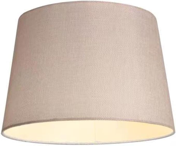 12 inch Textured Fabric Faux Linen Easy Fit Drum Shade –Pendant Lamp Shade Ideal for Living Rooms, Hallways and Bedrooms