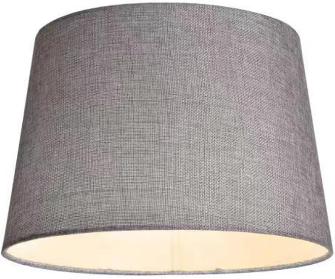 12 inch Textured Fabric Faux Linen Easy Fit Drum Shade –Pendant Lamp Shade Ideal for Living Rooms, Hallways and Bedrooms