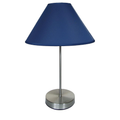Modern Brushed Chrome Table Lamp with Cotton Coolie Shade