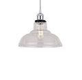 Vintage EasyFit Clear Round Glass Lampshade Pendant with E27 shade ring (Glass Shade Only)