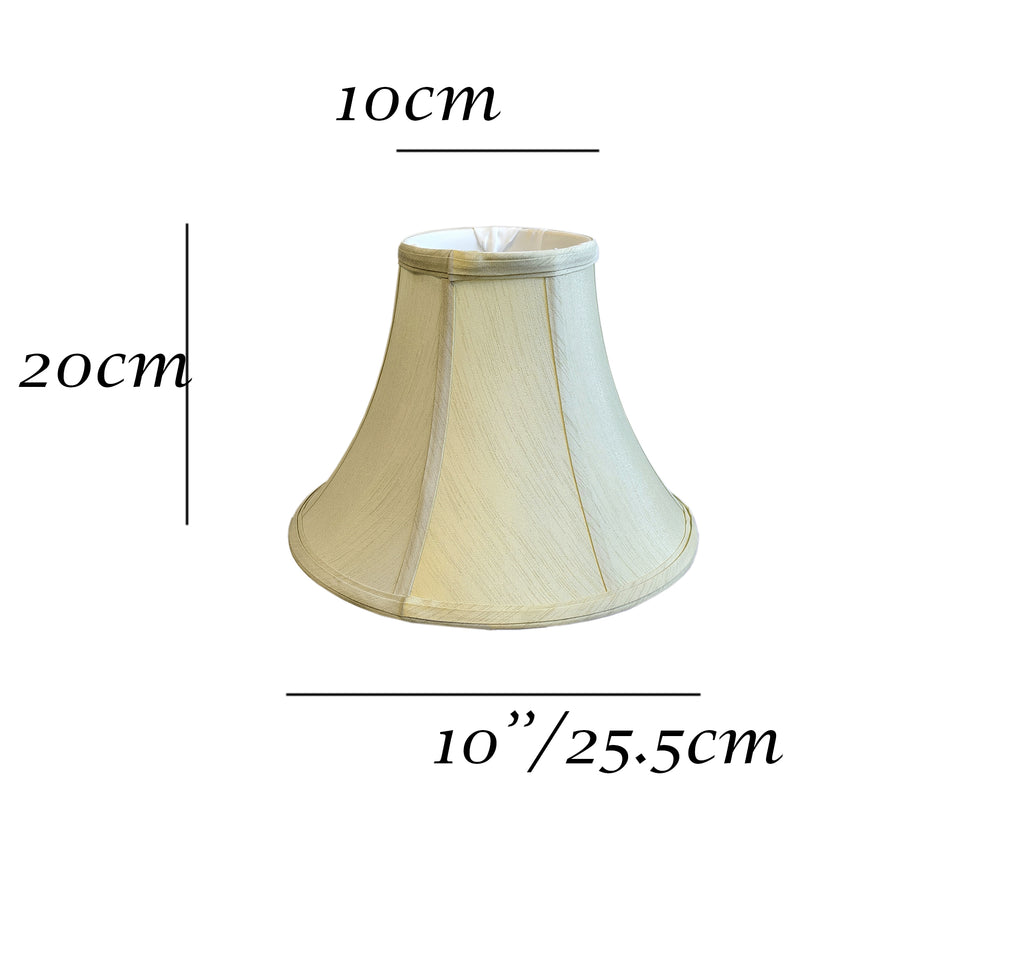 Bell-Shaped Faux Silk Lamp Shade, Cream White, Table Lamp Fitting - Available in 10inch, 12inch and 14inch