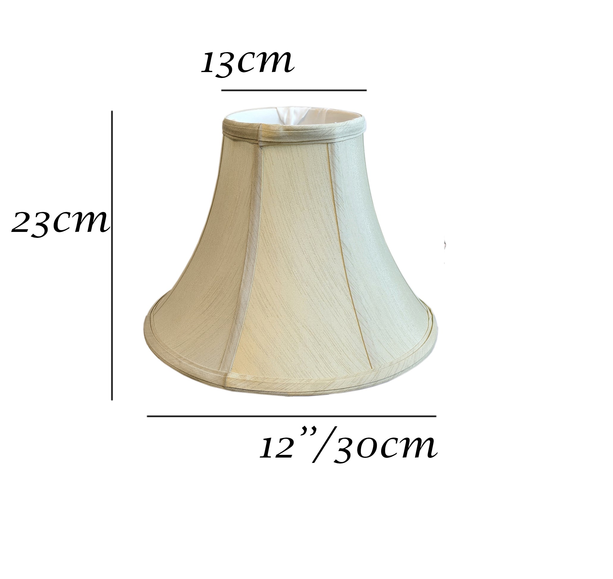 Bell-Shaped Faux Silk Lamp Shade, Cream White, Table Lamp Fitting - Available in 10inch, 12inch and 14inch