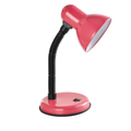 Classic Desk Lamp with a Versatile Flexible Neck, and Integral On/Off Switch, Mains UK Plug, Height 31cm, Ideal for Offices, Desks, and Bedside Lamps – [Energy Class A] (Pink)