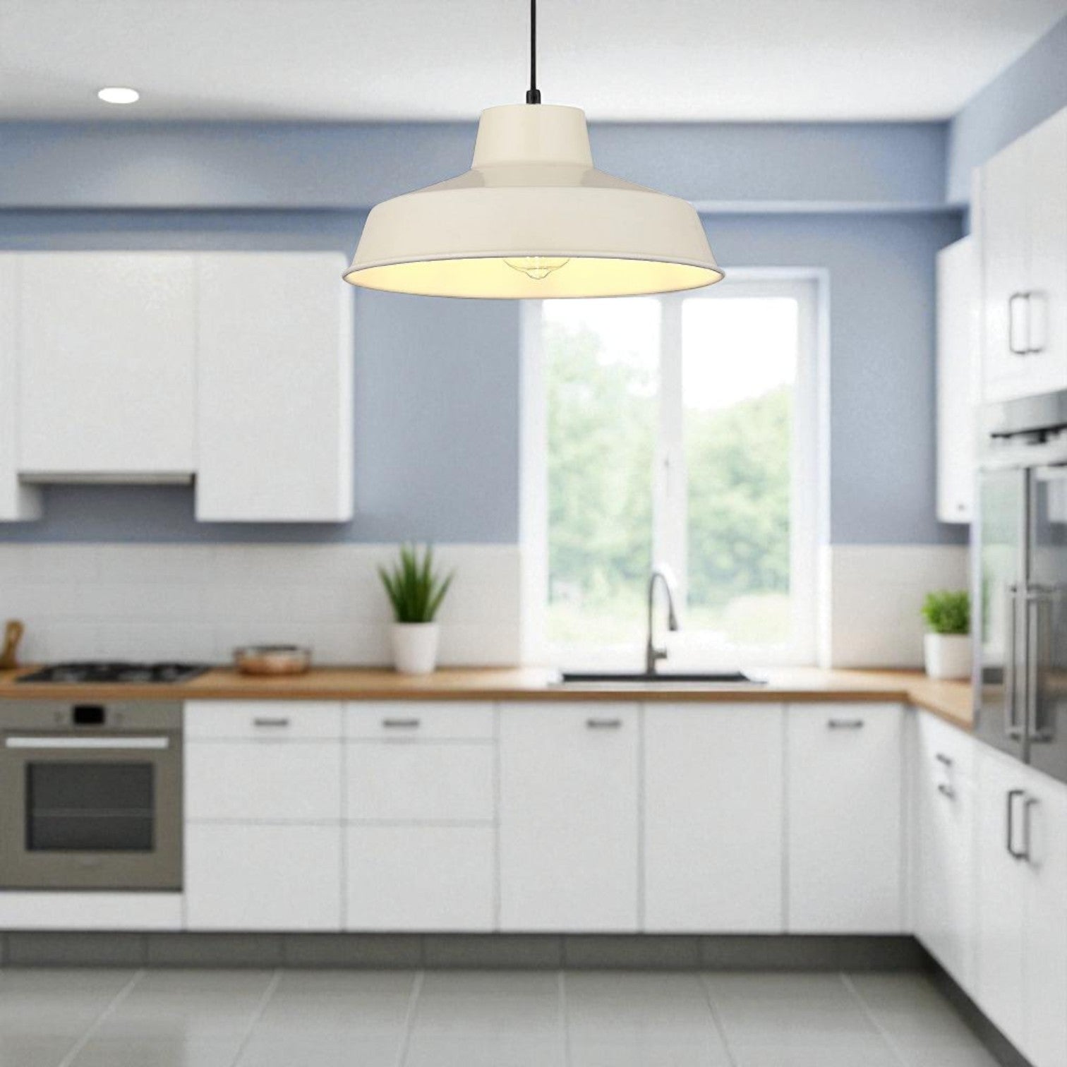 Classic Metal Pluto Lampshade Pendant Shade 30cm (12inch) (Cream)