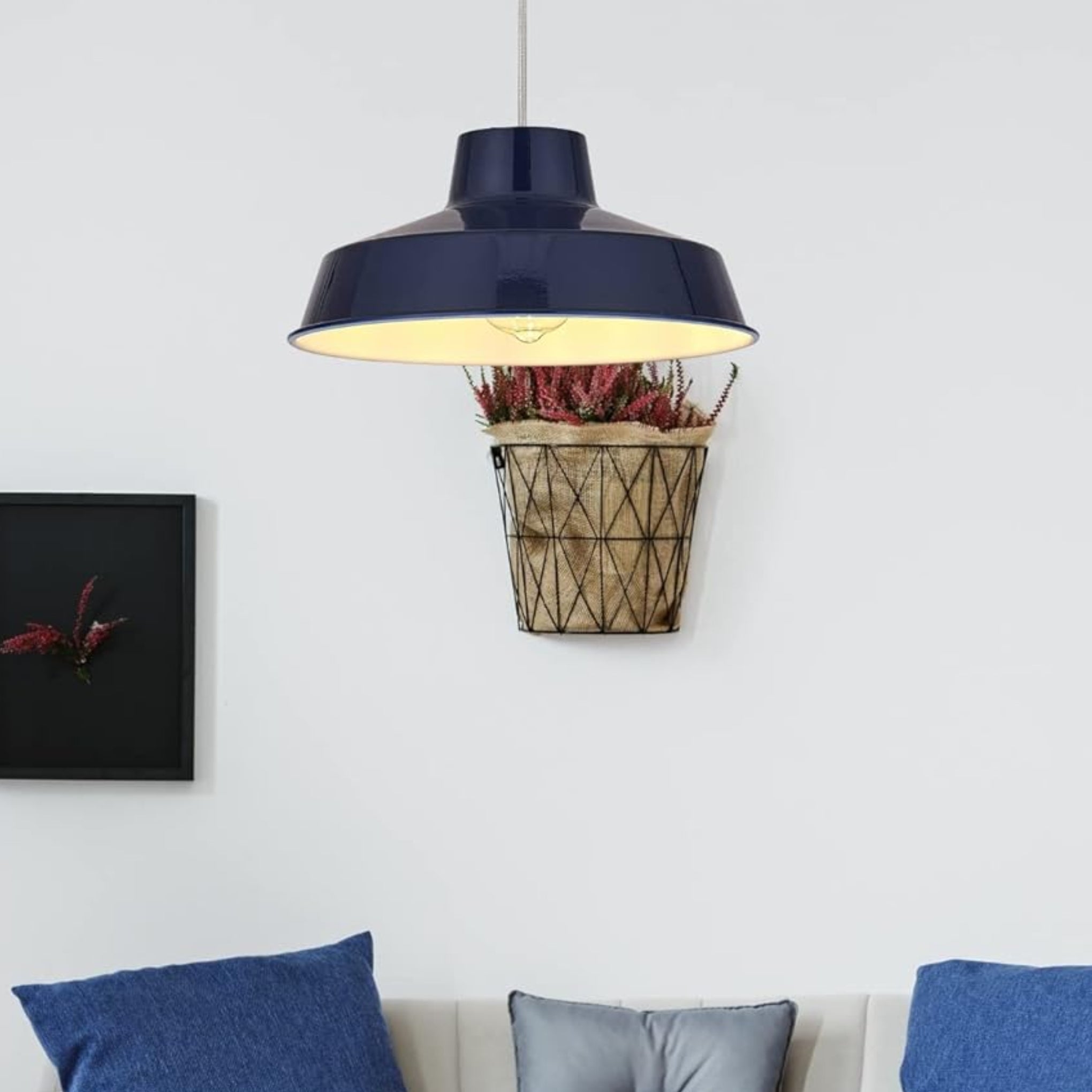 Classic Metal Pluto Lampshade Pendant Shade 30cm (12inch) (Navy)