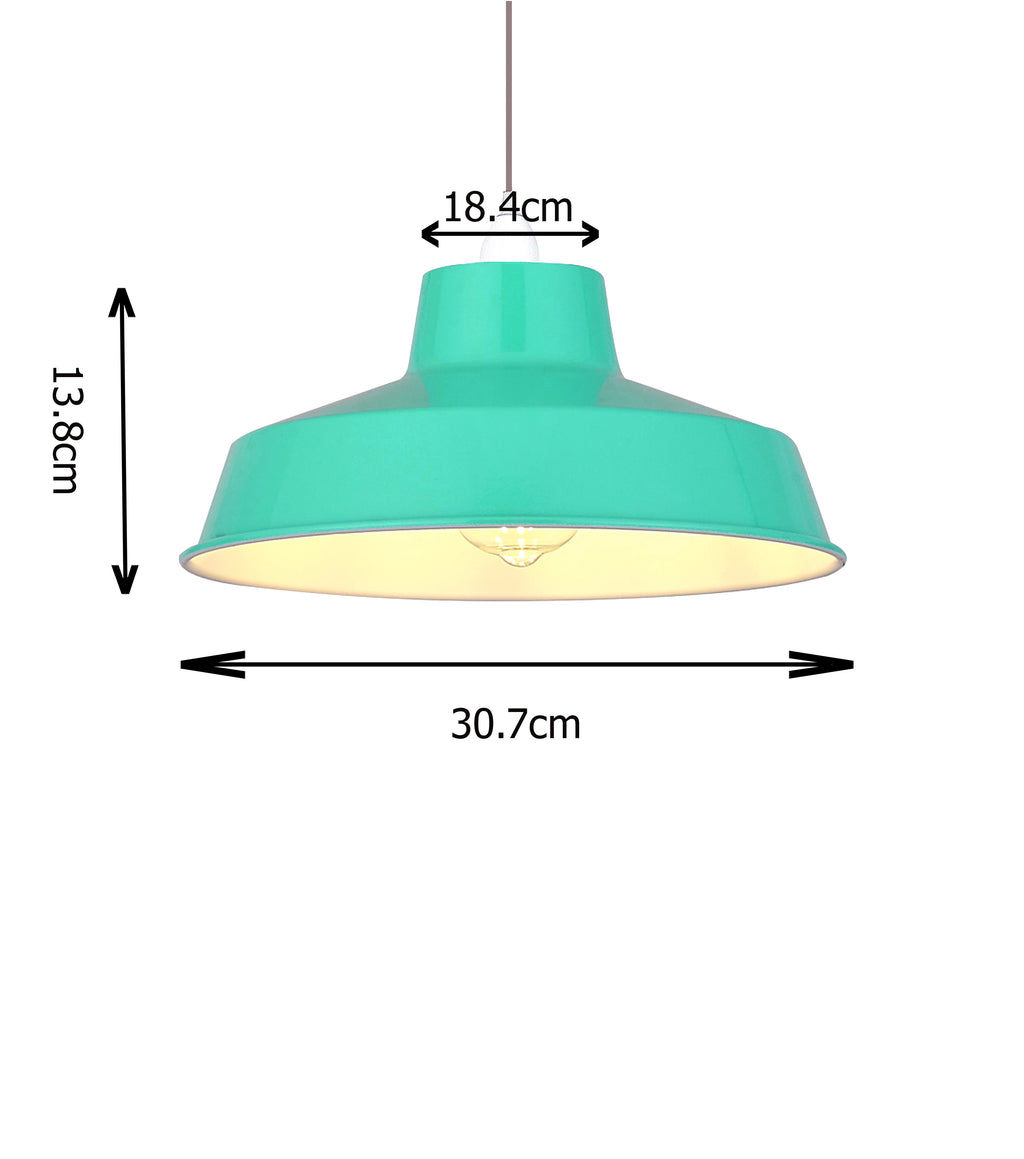 Classic Metal Pluto Lampshade Pendant Shade 30cm (12inch) (Duck Egg)