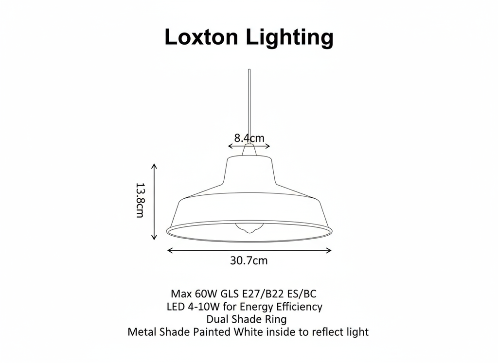 Classic Metal Pluto Lampshade Pendant Shade 30cm (12inch) (Black)