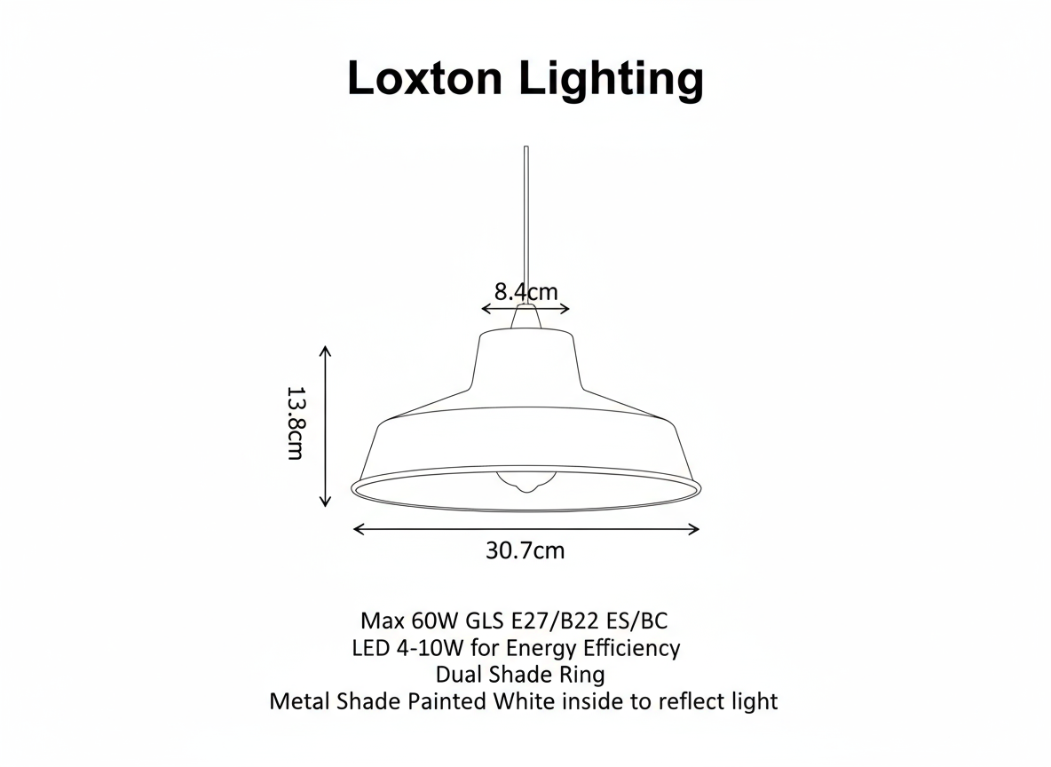 Classic Metal Pluto Lampshade Pendant Shade 30cm (12inch) (Black)