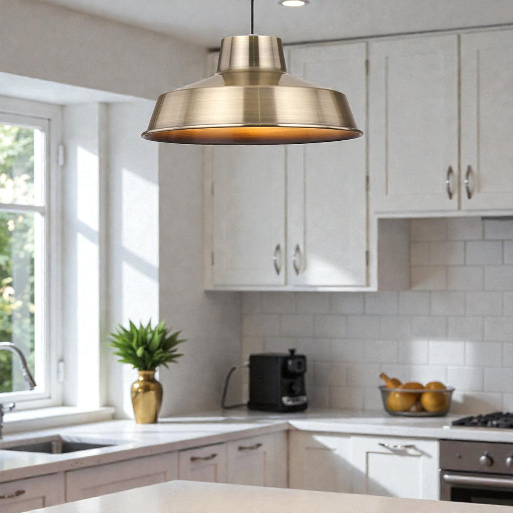 Classic Metal Pluto Lampshade Pendant Shade 30cm (12inch) (Antique Brass) Metallic Finish
