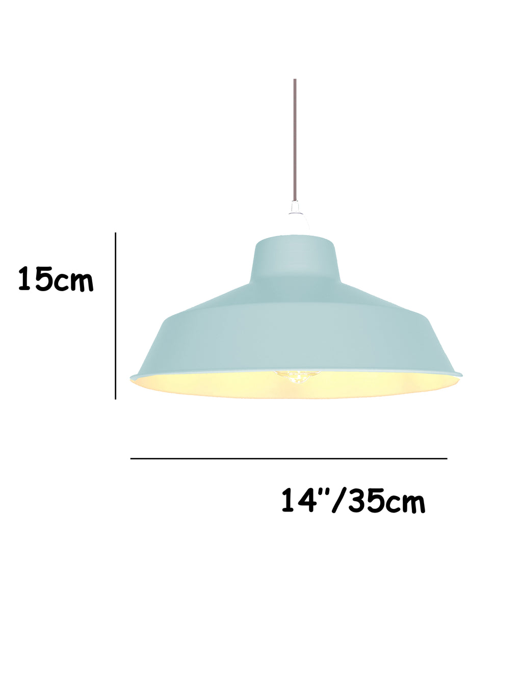 Classic Metal Pluto Lampshade Pendant Shade 35cm (14inch) (Light Blue)