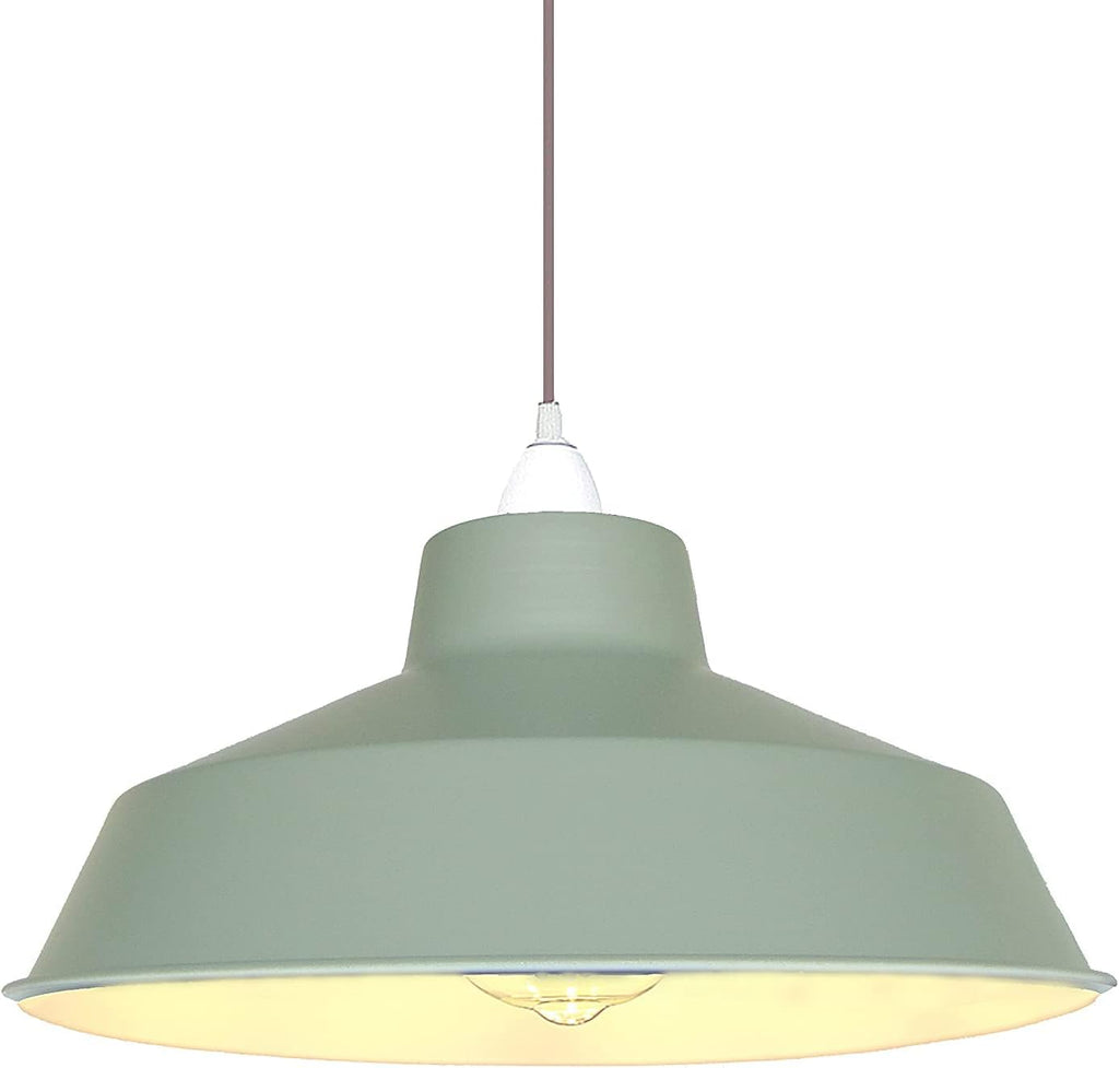 Classic Metal Pluto Lampshade Pendant Shade 35cm (14inch) (Sage Green)