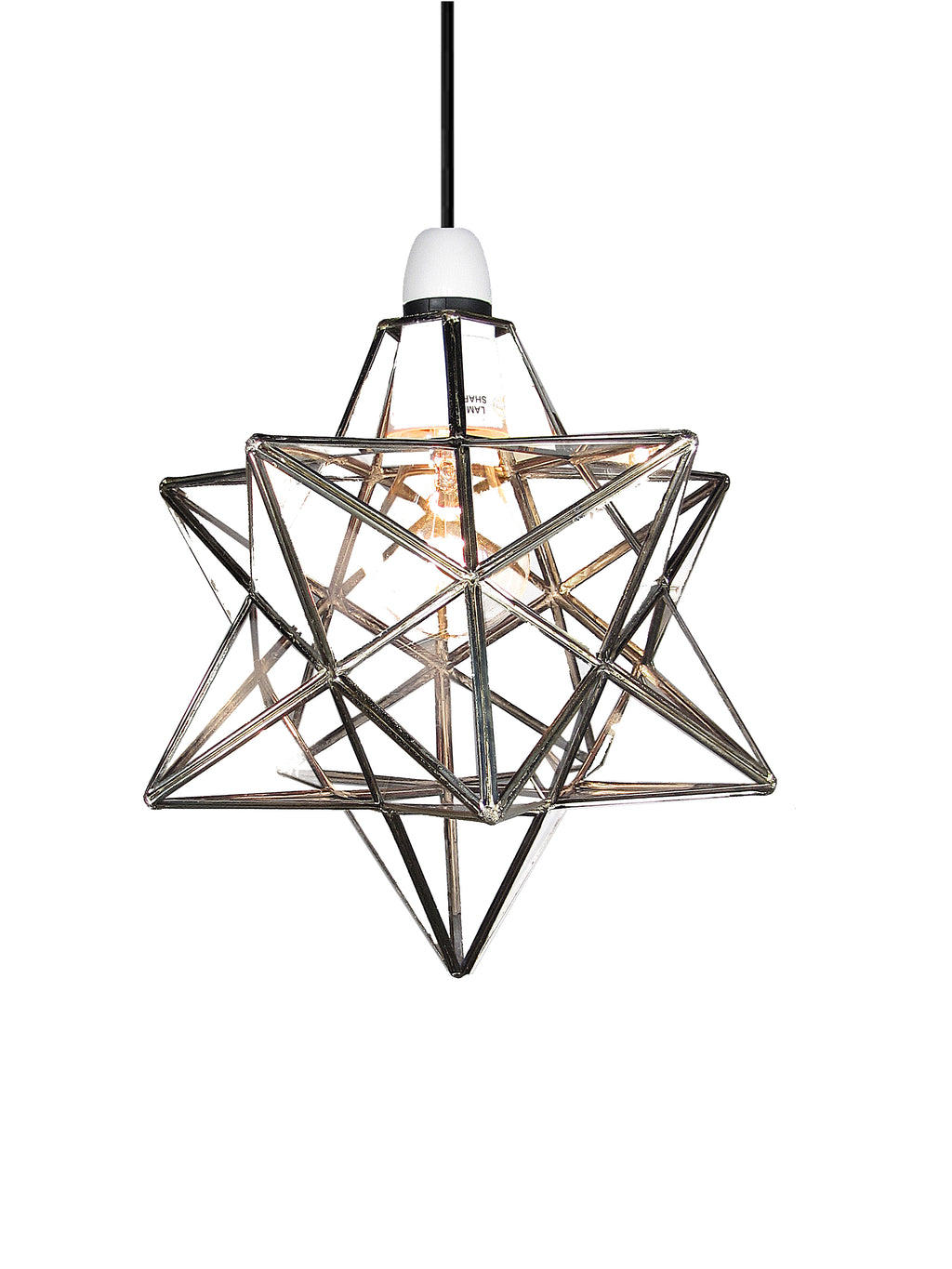 Clear Star Pendant in Chrome 23cm Diameter