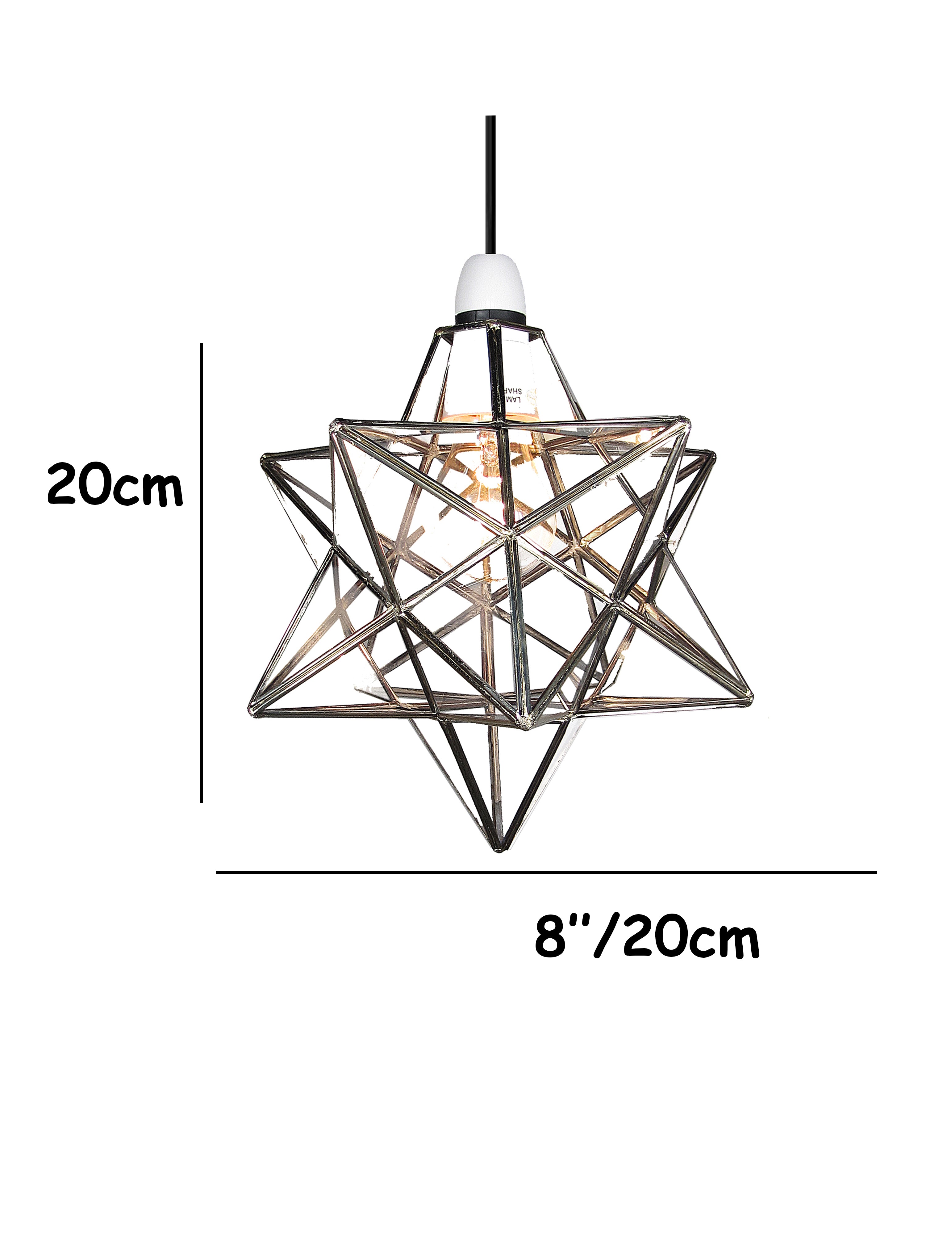 Clear Star Pendant in Chrome 23cm Diameter