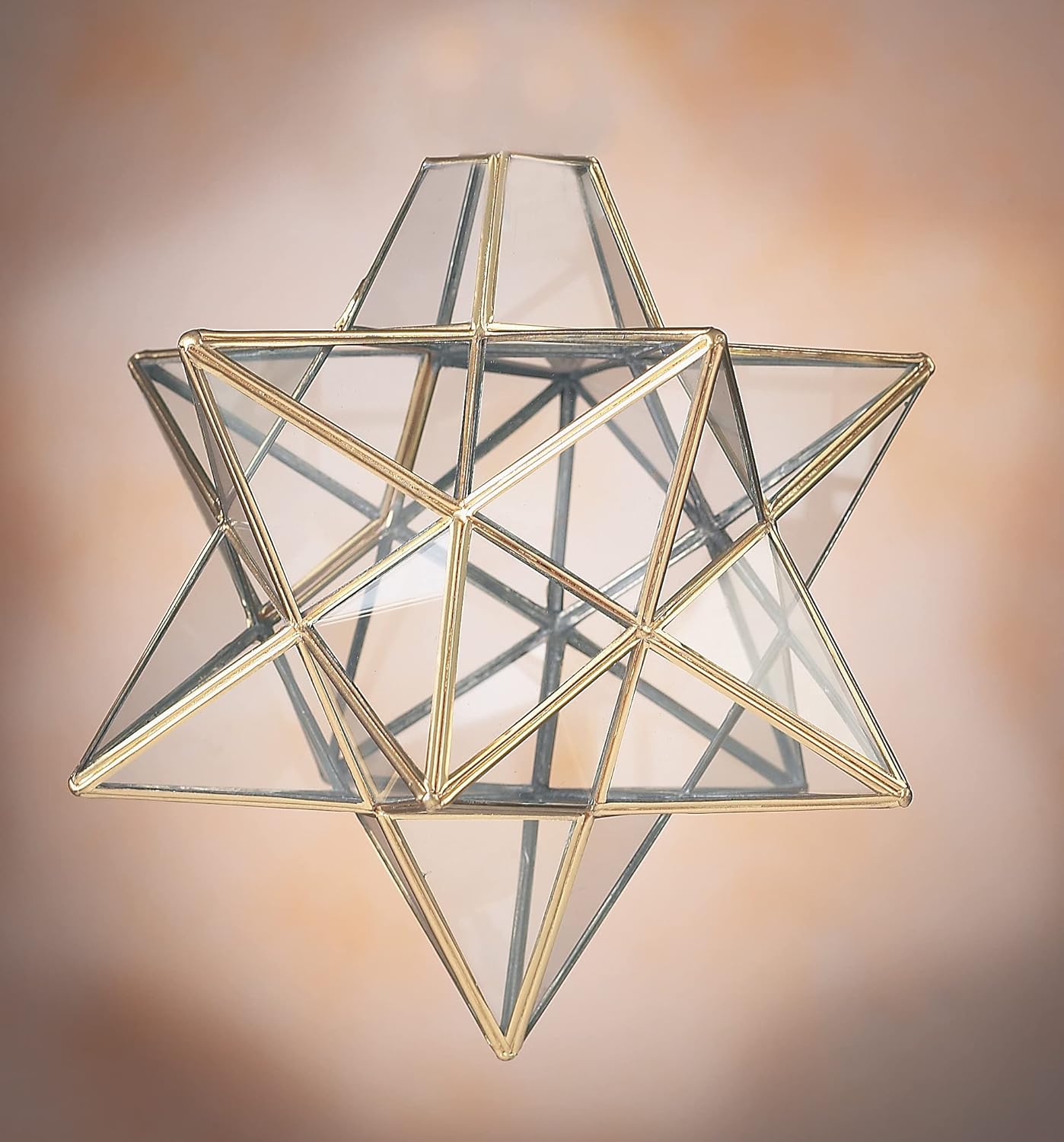 Clear Star Pendant in Brass 23cm Diameter