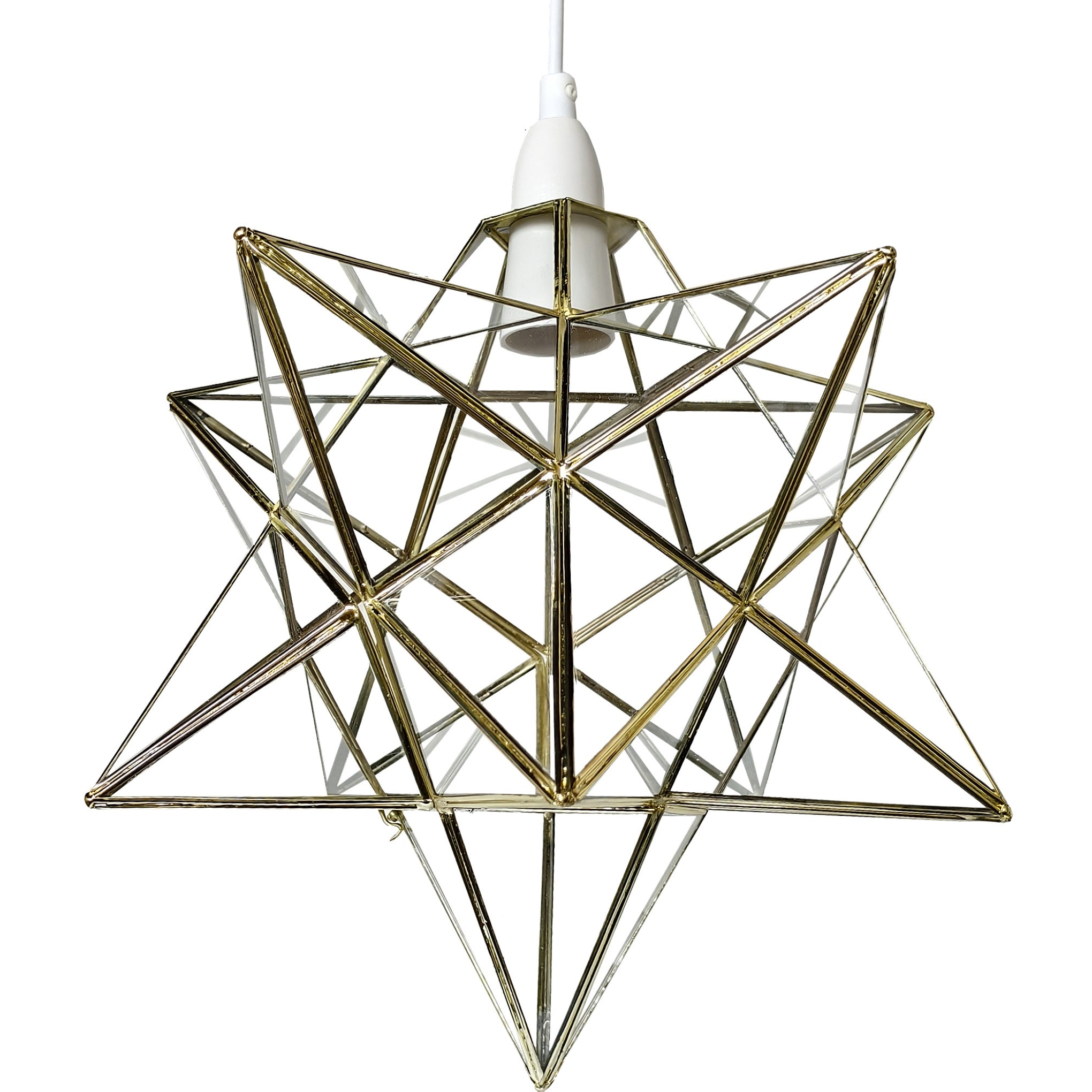 Clear Star Pendant in Brass 30cm Diameter