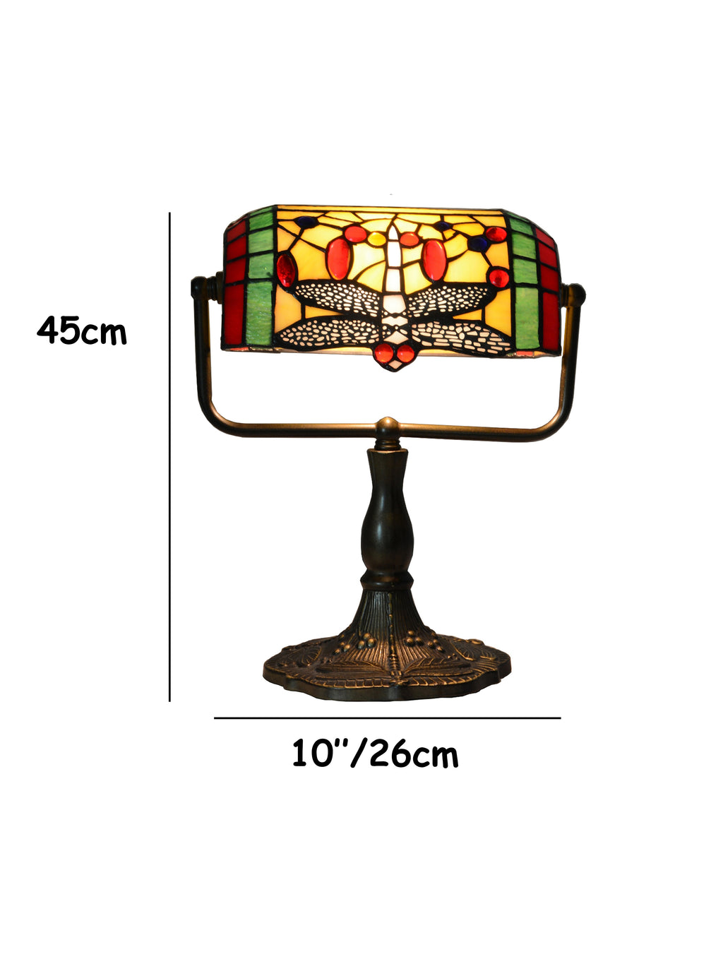 Tiffany Style Dragonfly Bankers Lamp