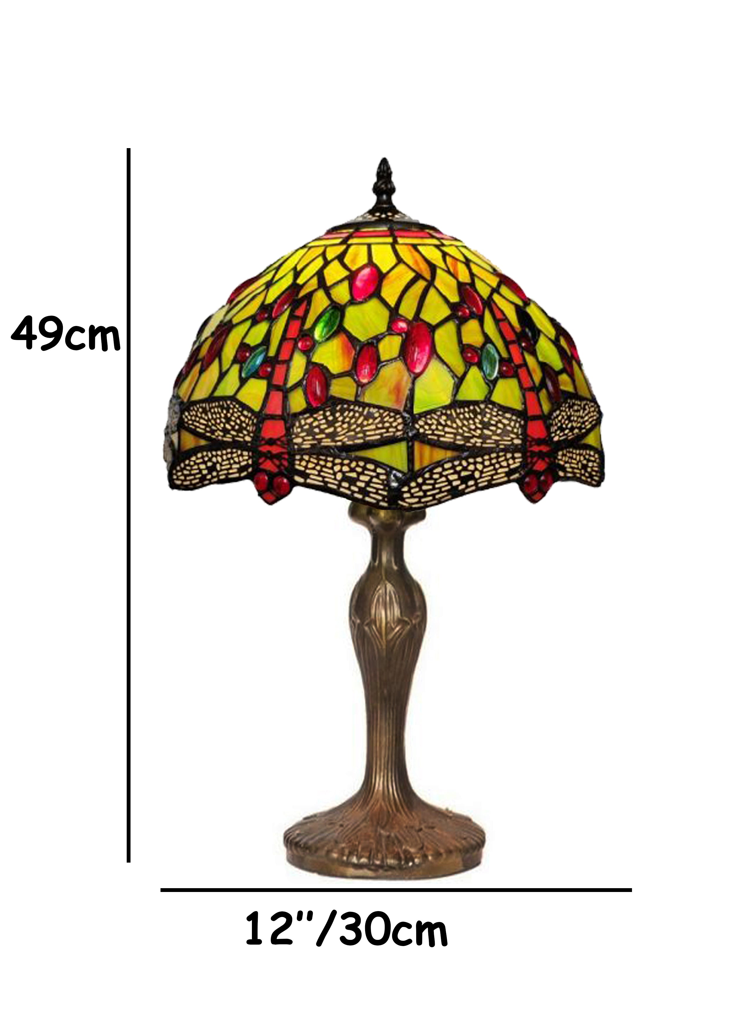 Green Dragonfly Table Lamp Complete - 30cm Diameter Shade with L311M base